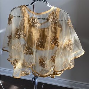 Gold cape and blouse set